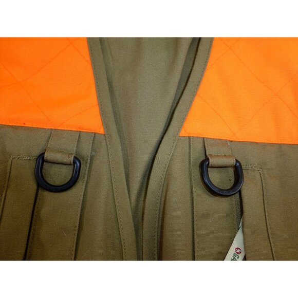 Gander Mountain Mens Hunting Vest Large Orange & Brown Polyester Cotton Pockets - Picture 12 of 16